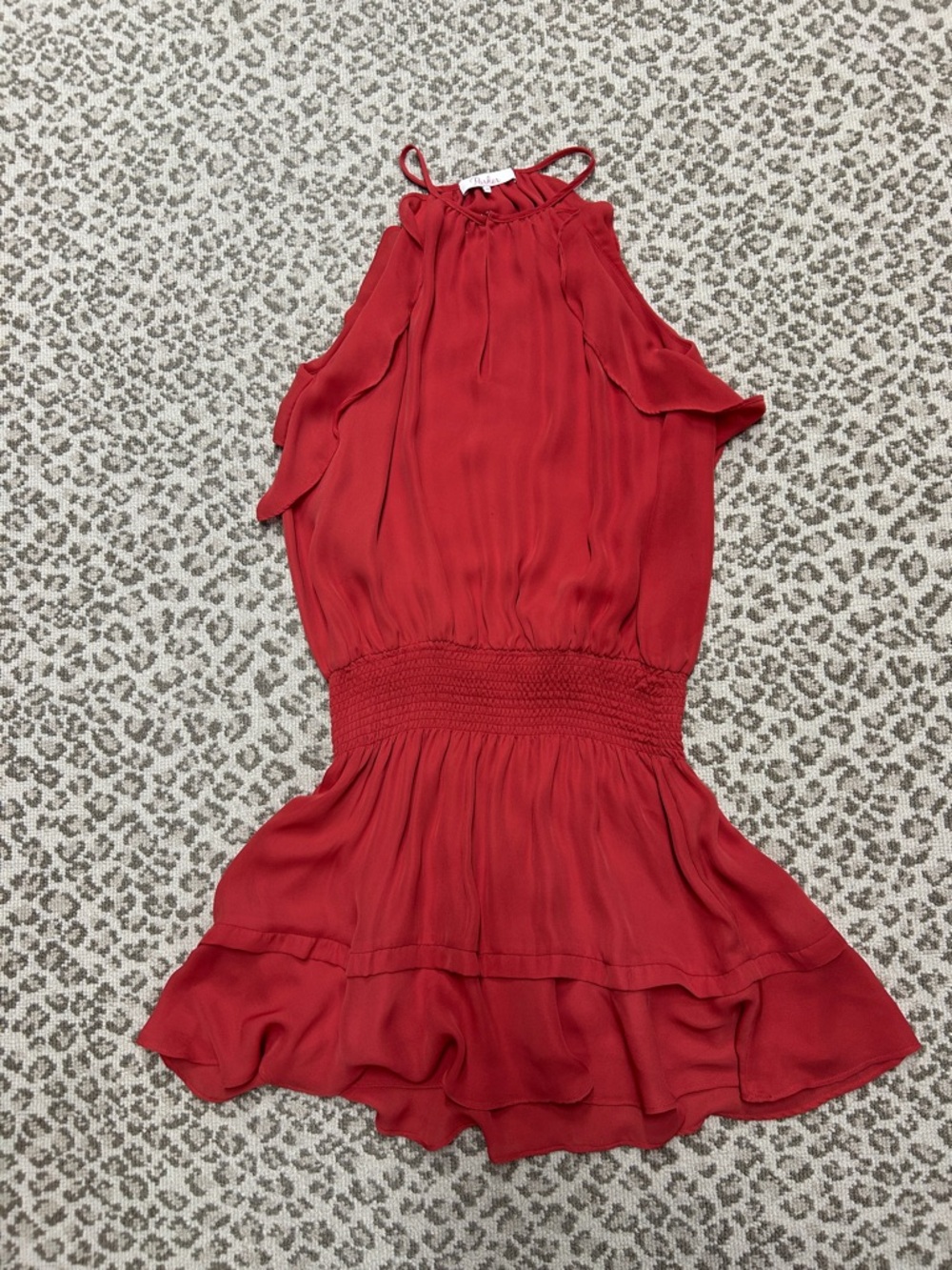 Parker Coral Halter Dress with Delicate Straps sz XS